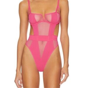 Bluebella Pink Mesh Lingerie Bodysuit NWT